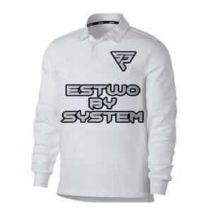 Kaos Putih Kerah Lengan Panjang Estwo